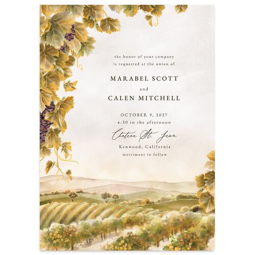 Romantic Vineyard Wedding Invitations Driftwood Signature Blank No Standard