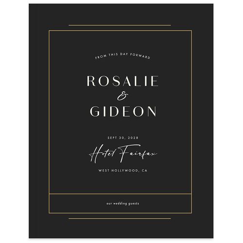 Refined Frame Wedding Guest Book Charcoal