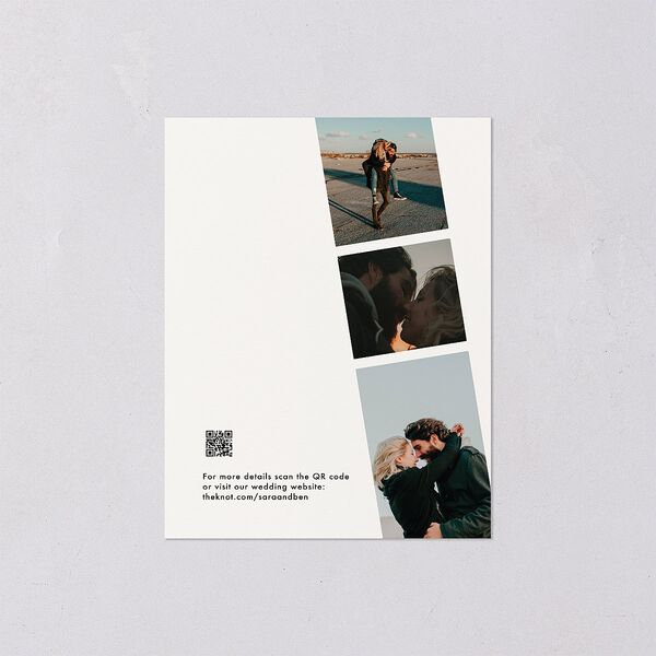 Cinematic Love Story Save the Date Petite Cards Pure White Signature smooth Blank No Standard