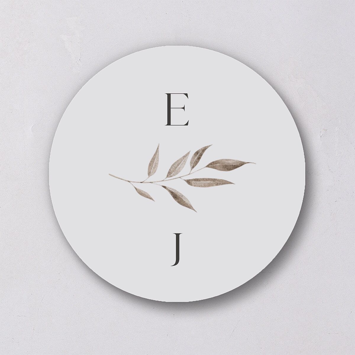 Leafy Rustic Monogram Wedding Stickers Cotton Sticker
