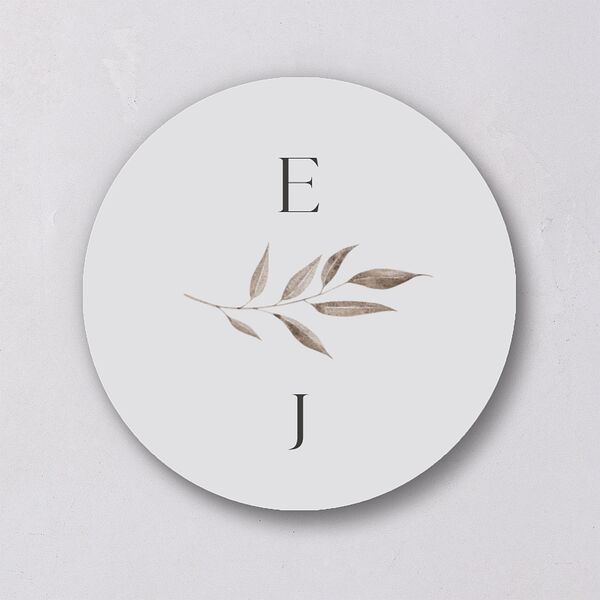 Leafy Rustic Monogram Wedding Stickers Cotton Sticker