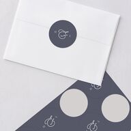 Gilded Photo Wedding Stickers Midnight Navy Circle