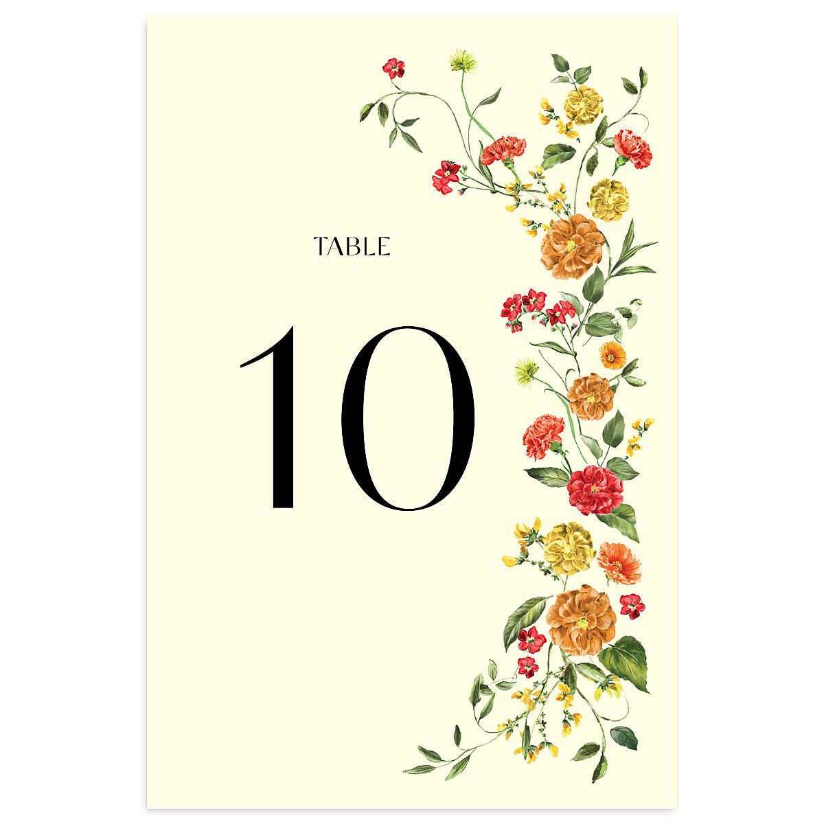 Ascending Garland Table Numbers