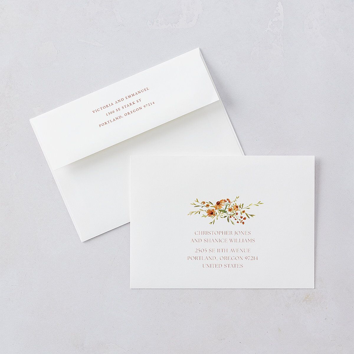 Wildflower Border Wedding Invitations  Cinnamon Signature Blank No Standard