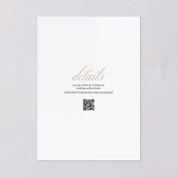 Polished Photo Foil Save the Date Cards Pure White Gold Signature smooth Blank Standard No
