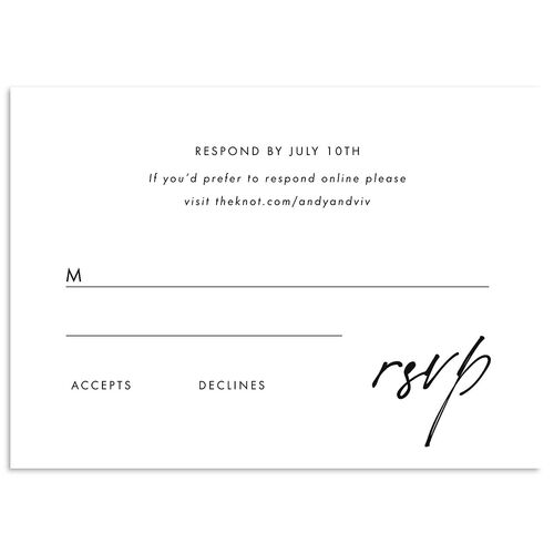 Simply Script Wedding Response Cards Charcoal Signature Standard