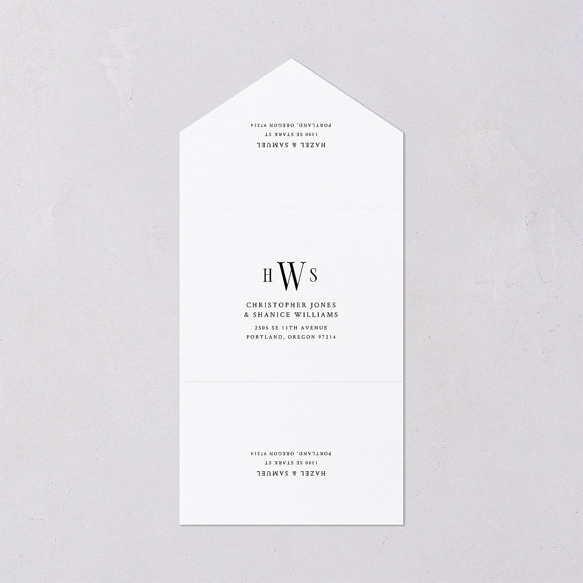 Elegant Wedding Of All-in-One Wedding Invitations Pure White Signature Light Both Recipient and Return Addresses No
