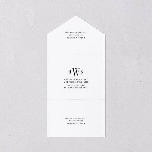 Elegant Wedding Of All-in-One Wedding Invitations Pure White Signature Light Both Recipient and Return Addresses No