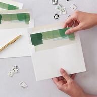 Brushstroke Holiday Envelope Liners Deep Lake Standard