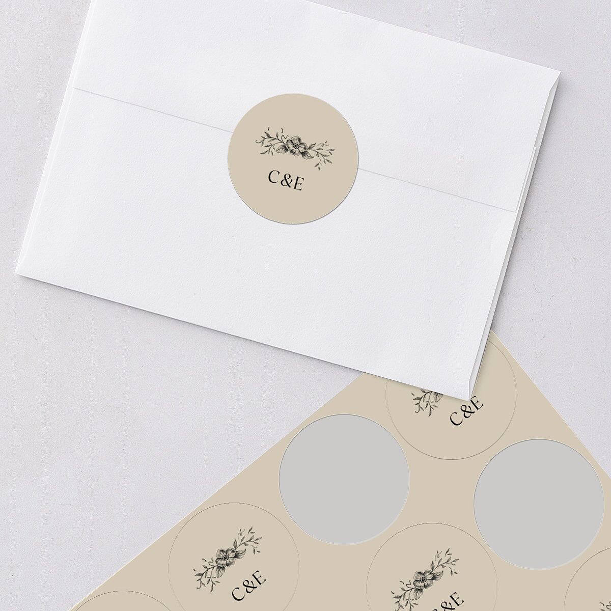 Antique Victorian Wedding Stickers Sand