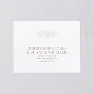 Love Story Lace All-in-One Wedding Invitations Pure White Signature Light Both Recipient and Return Addresses No