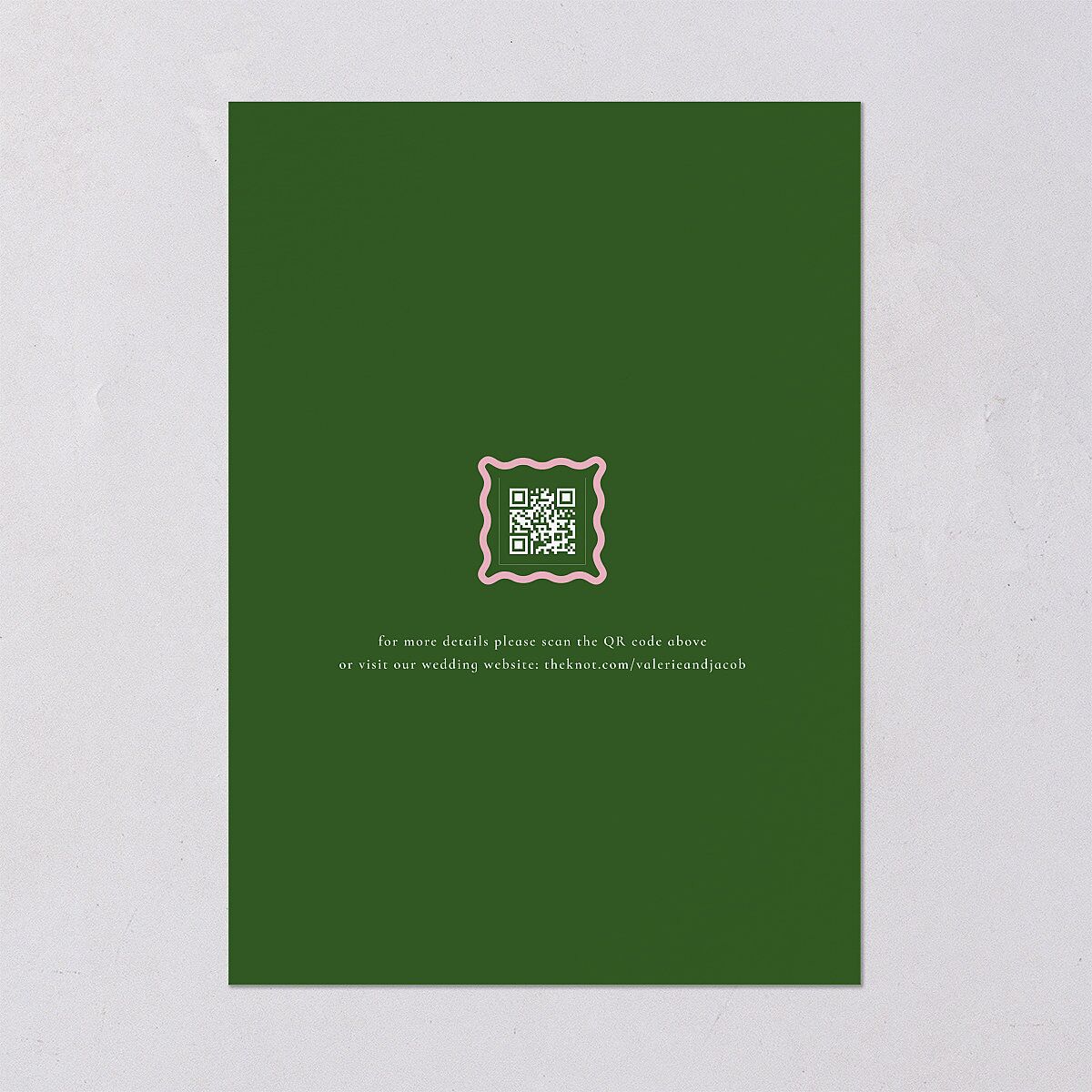 Wavy Frame Photo Wedding Invitations Scottish Green Signature Blank No Standard