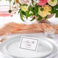Classic Champagne with Bows Place Cards Pure White Signature