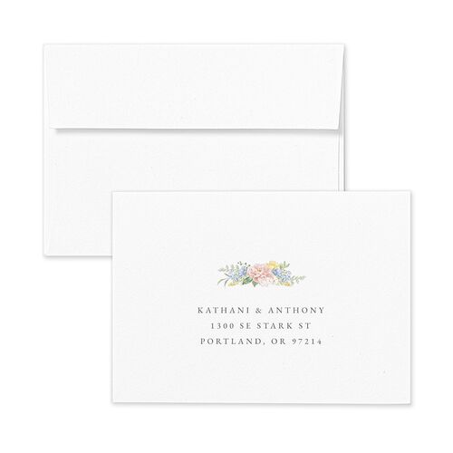 Glamorous Regency Garden Response Card Envelopes by Bridgerton White Sage Return Address Signature Standard