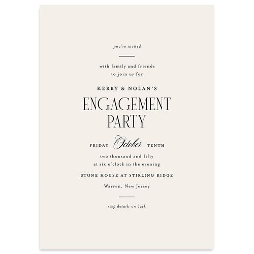 Cosmopolitan Engagement Party Invitations Champagne Signature Blank Standard