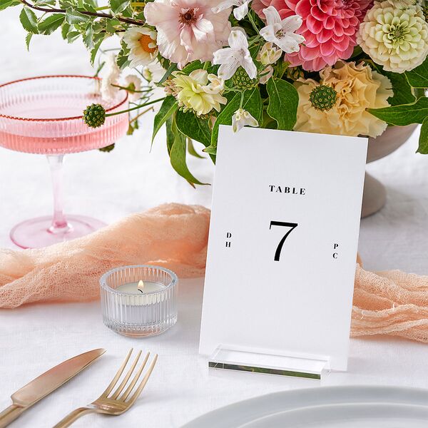 Framed Photo Foil Table Numbers Gold Pure White Signature
