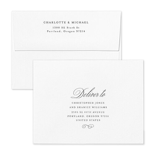 Classic Romantic Photo Thank You Card Envelopes Licorice Blue Return Address Signature Standard