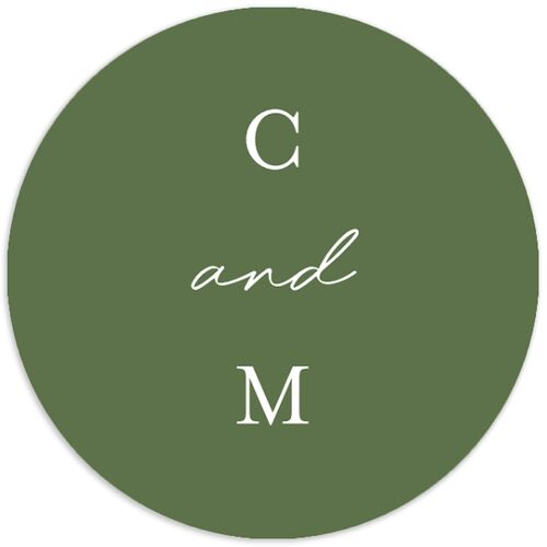Classic Botanical Border Wedding Stickers Thyme Circle