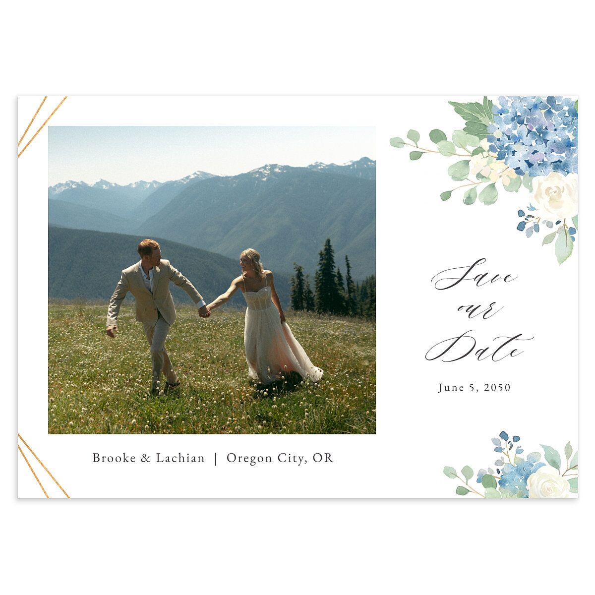 Elegant Hydrangea Save The Date Cards