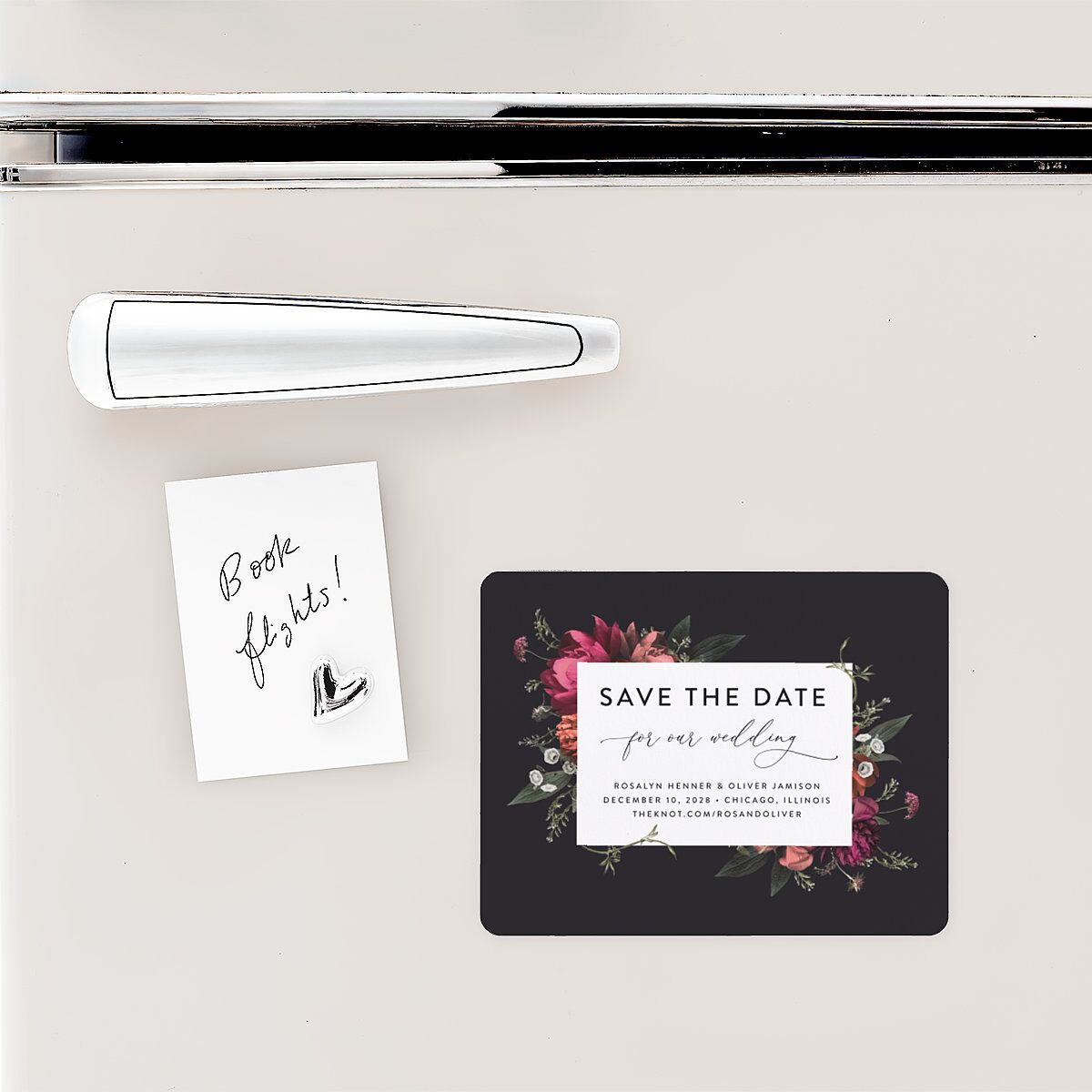 Blooming Botanical Save The Date Magnets Midnight Magnet Paper