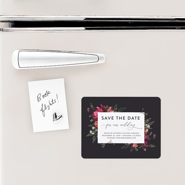 Blooming Botanical Save The Date Magnets Midnight Magnet Paper