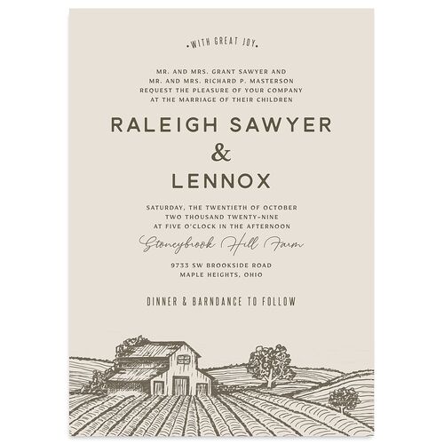 Country Farm Wedding Invitations Falcon Signature Blank No Standard