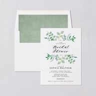 Leafy Ampersand Bridal Shower Invitations Eucalyptus Signature Blank