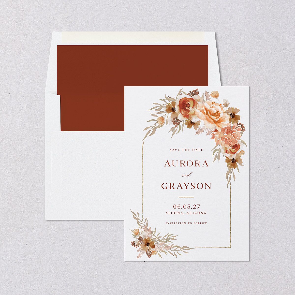 Bohemian Arch Foil Save The Date Cards — view 4