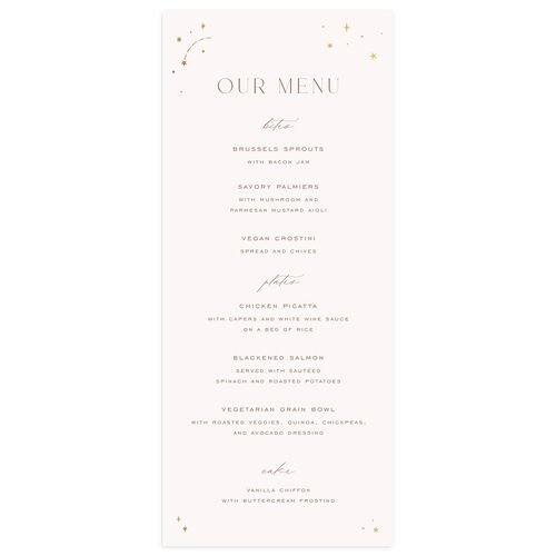 Celestial Arch Menus Gold Fawn Signature