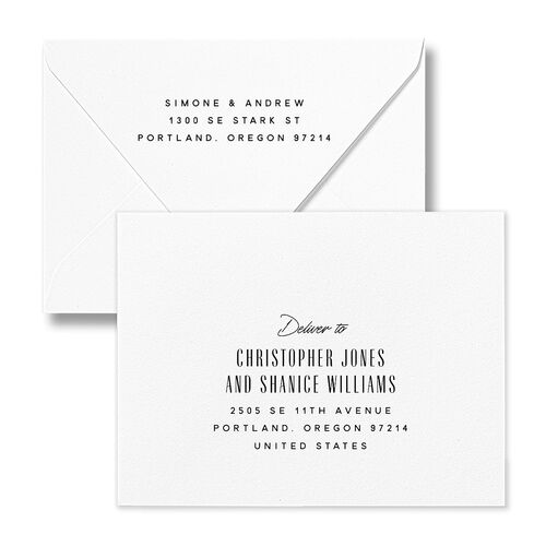 Ornate Elegance Thank You Card Euro Envelopes White Champagne Return Address Luxe Signature
