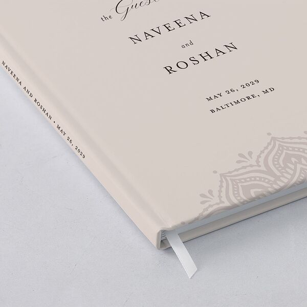 Indian Gilded Adornment Wedding Guest Book Sand