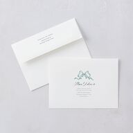 Rose Garden Crest Save the Date Cards by Bridgerton Gold Dark Emerald Signature smooth Blank No Standard