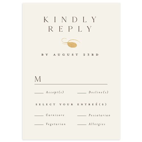 Flourishing Love Wedding Response Cards Gold Sepia Signature Standard
