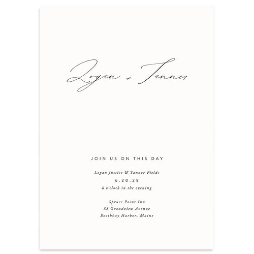 Romantic Minimal Wedding Invitations Snow Signature Blank No Standard