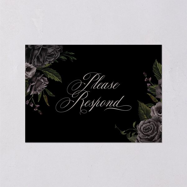 Dark Gothic Roses Wedding Response Cards Midnight Signature Standard