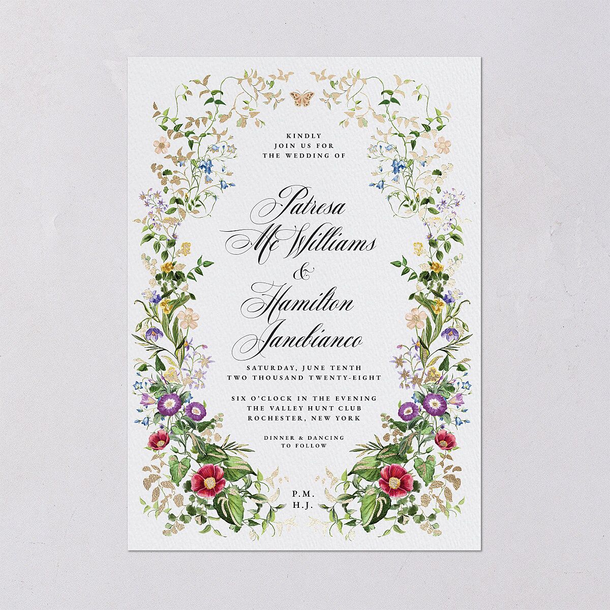Opulent Garden Foil Wedding Invitations — view 2