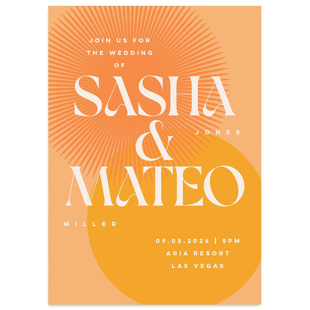 Retro Sunburst Wedding Invitations