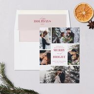 Portrait Gallery Holiday Holiday Cards Burgundy Signature Blank Standard Portrait