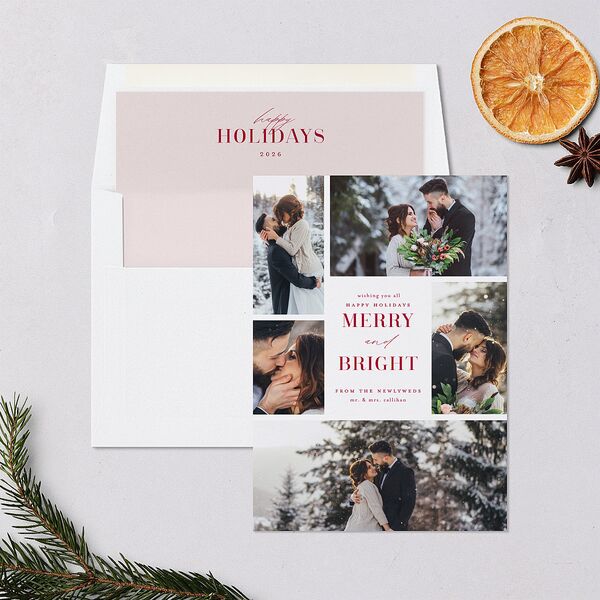 Portrait Gallery Holiday Holiday Cards Burgundy Signature Blank Standard Portrait