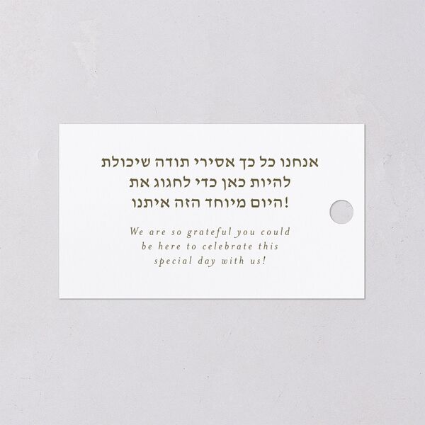 Graceful Chuppah Favor Gift Tags Pure White Signature