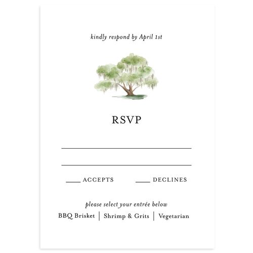 Charming Charleston Wedding Response Cards Pure White Signature Standard