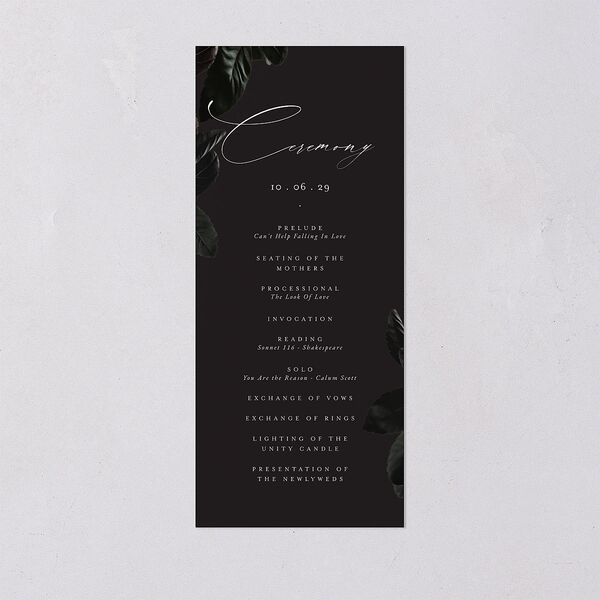 Vintage Gothic Wedding Programs Licorice Signature