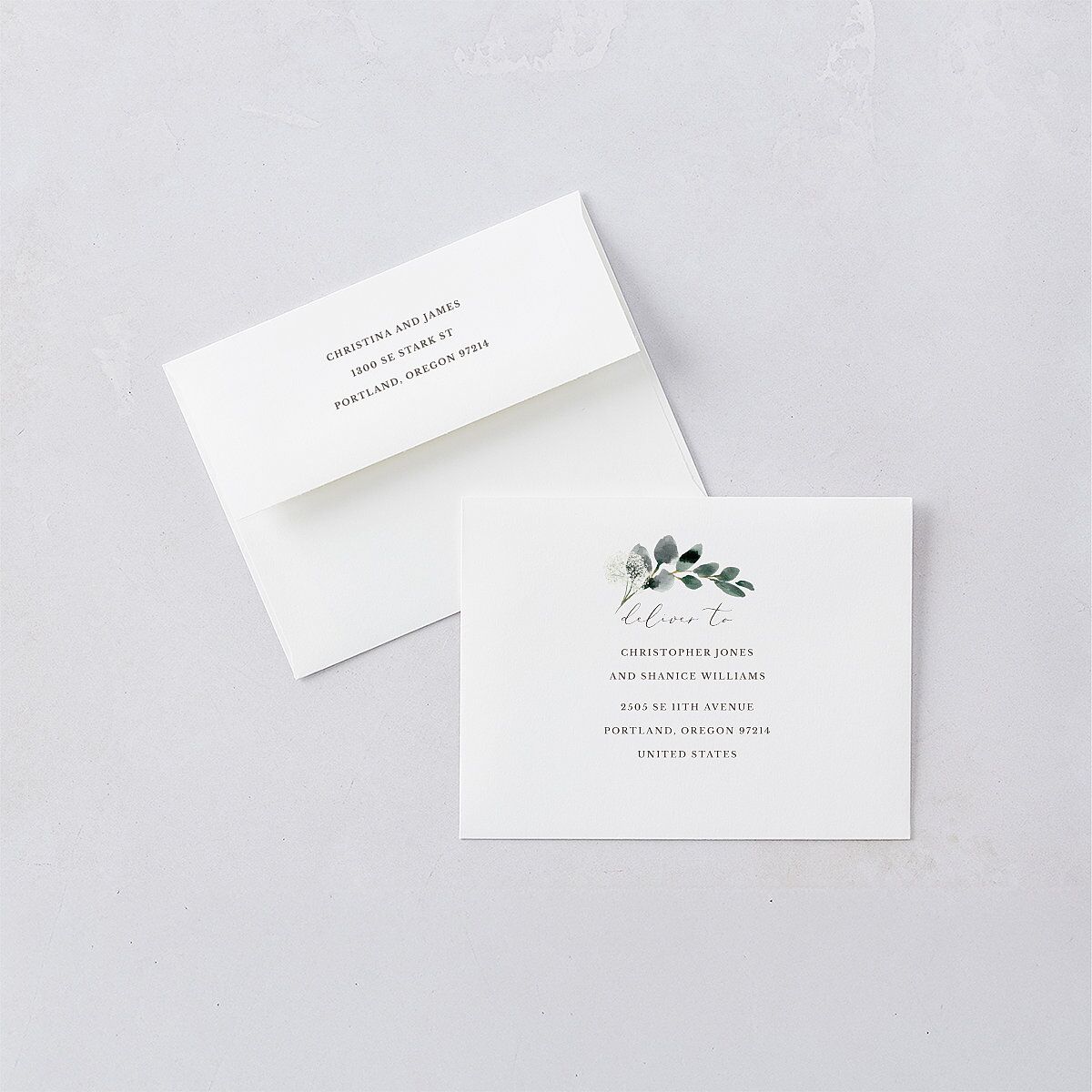 Greenery Accent Save The Date Magnets Ivory Magnet Paper
