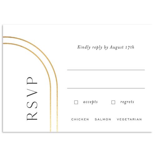 Foil Arch Wedding Response Cards Gold Charcoal Signature Standard