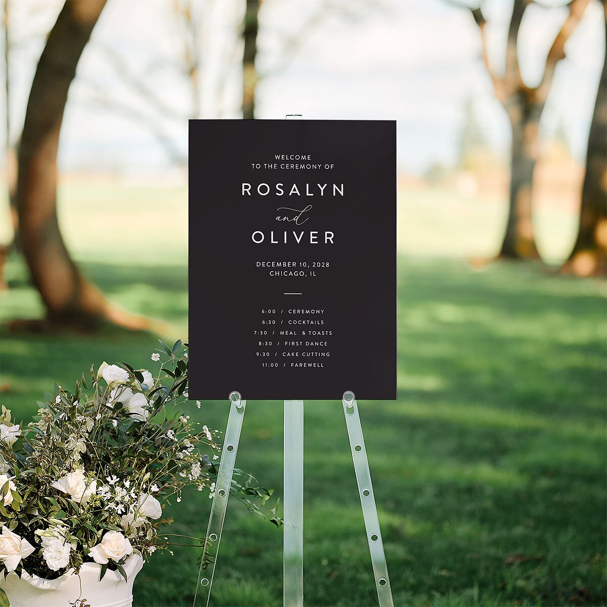 Blooming Botanical Standard Welcome Sign Medium Midnight Standard Indoor Foam Core M Welcome
