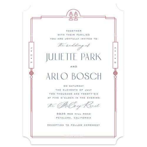 Eternal Devotion Wedding Invitations Garnet Signature Blank No Ticket