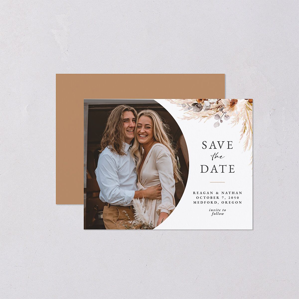 Bohemian Hoop Save the Date Petite Cards — view 1