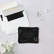 Modern Initials Save the Date Petite Cards Midnight Signature smooth Blank No Standard
