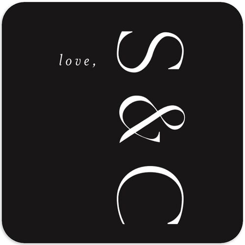 Timeless Elegance Wedding Stickers Midnight Soft Square