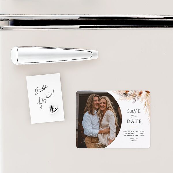 Bohemian Floral Hoop Save The Date Magnets Camel Magnet Paper